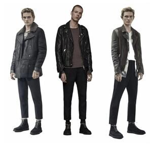 All Saints‎ black suede leather lace up hiking Chukka combat boots men's size 11